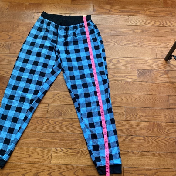 Suko Jeans unisex pyjama/sleepwear pants szM light and stretchy black/blue plaid - Picture 3 of 10